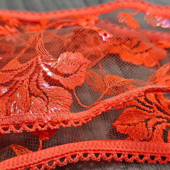 NWT Honey Birdette Whitney Orange Suspender Garter Belt Size L - Picture 4 of 7